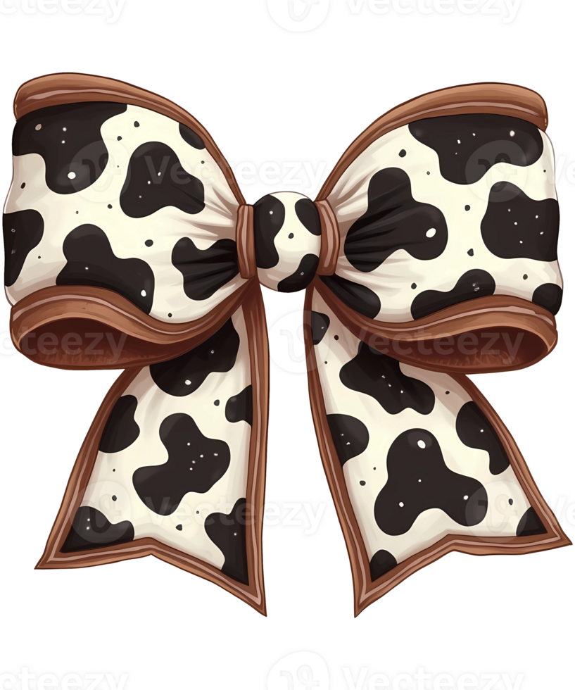 High Quality Bow Design With Cow Pattern png