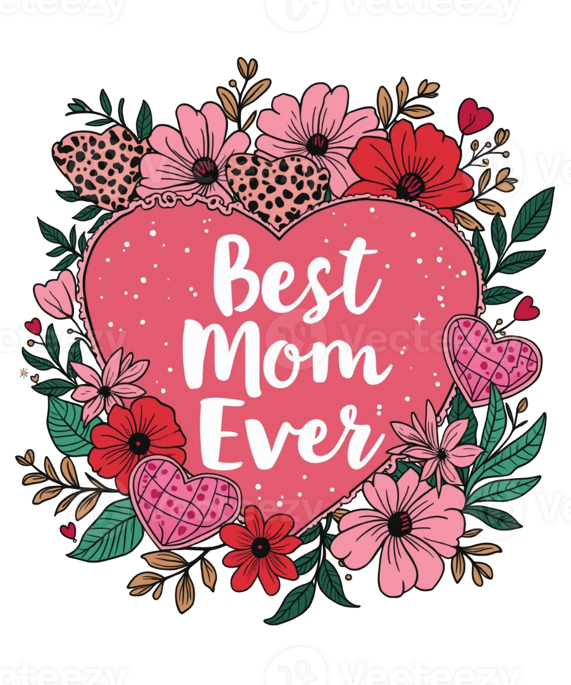 Best Mom Ever Typography Design png