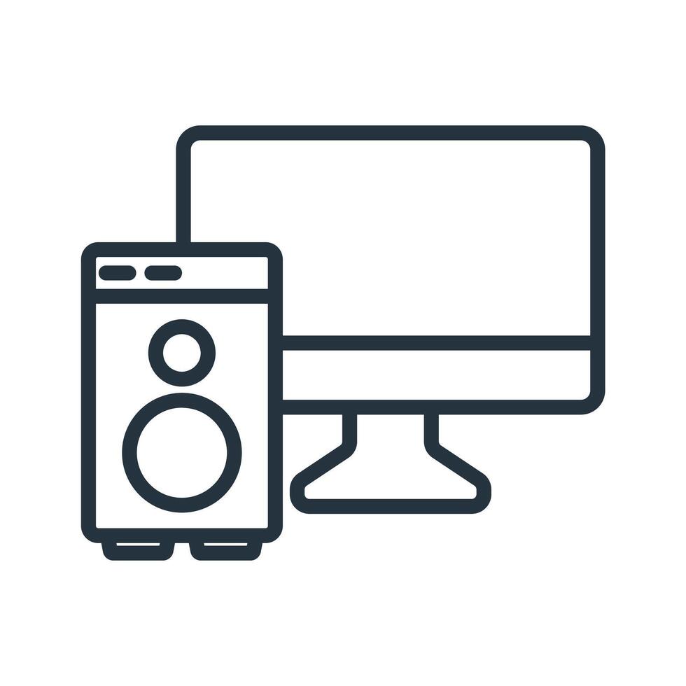 computer speaker icons symbol with elements for infographic web vector