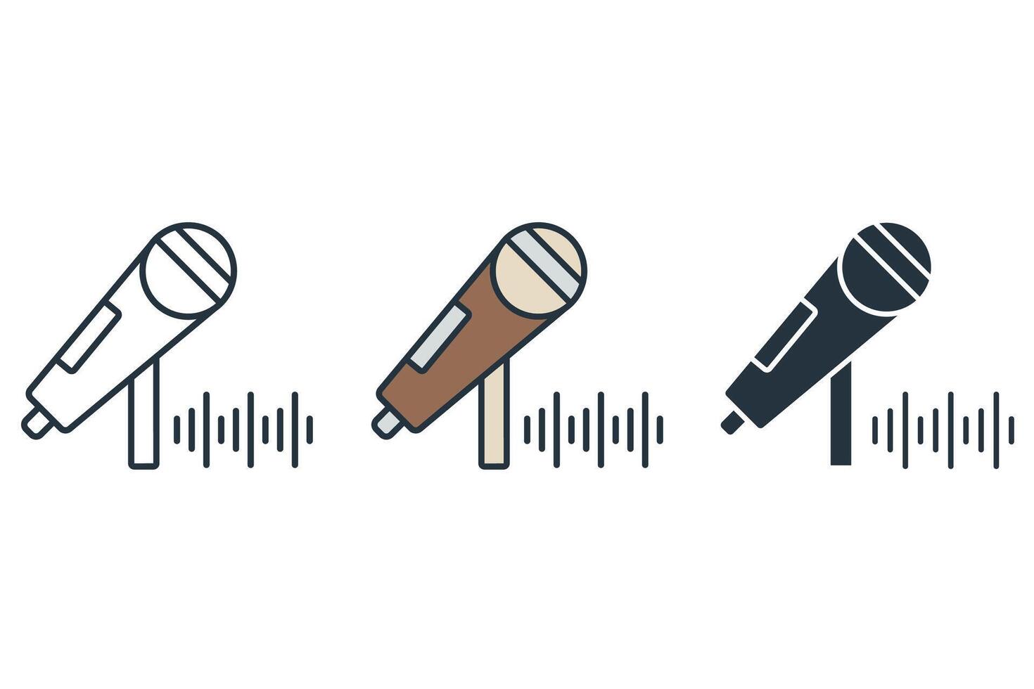 Microphone stand icons symbol modern with elements for infographic web vector