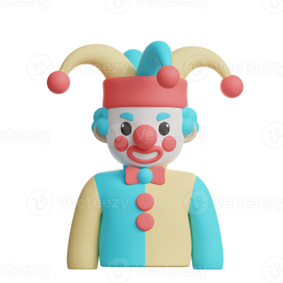 3d clown circus icon png