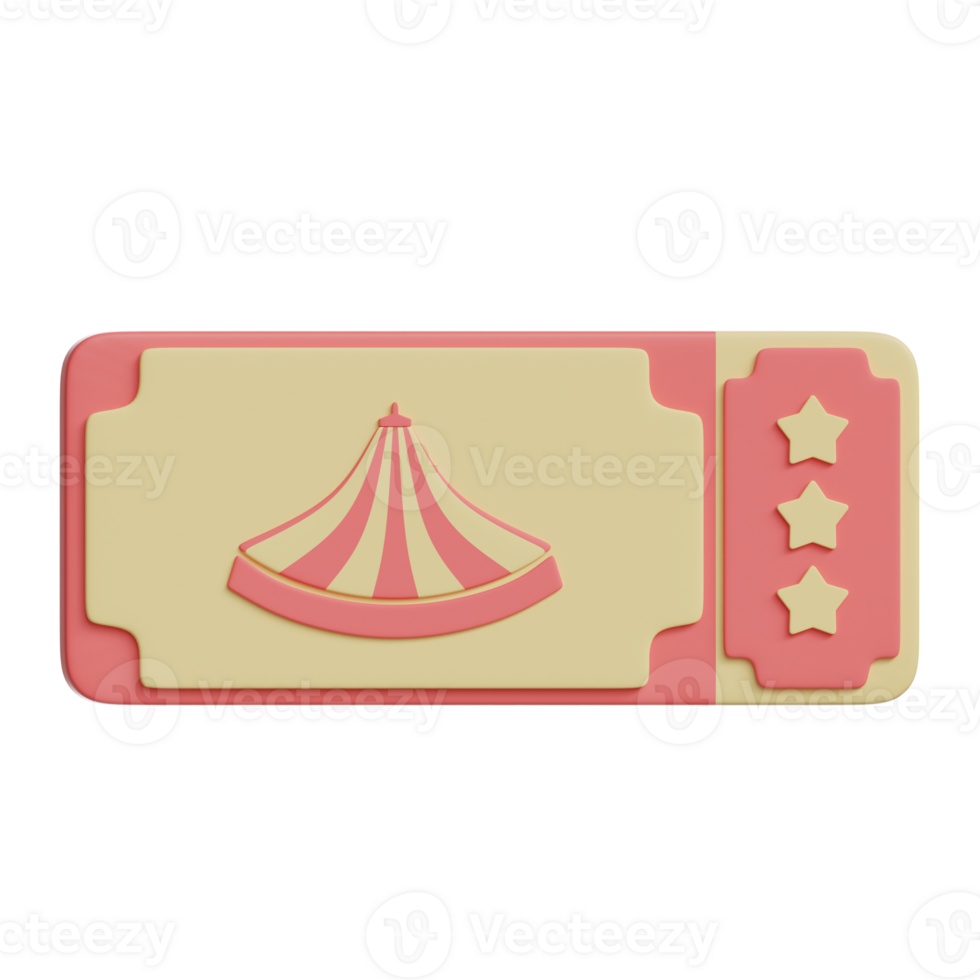 3d ticket circus icon png