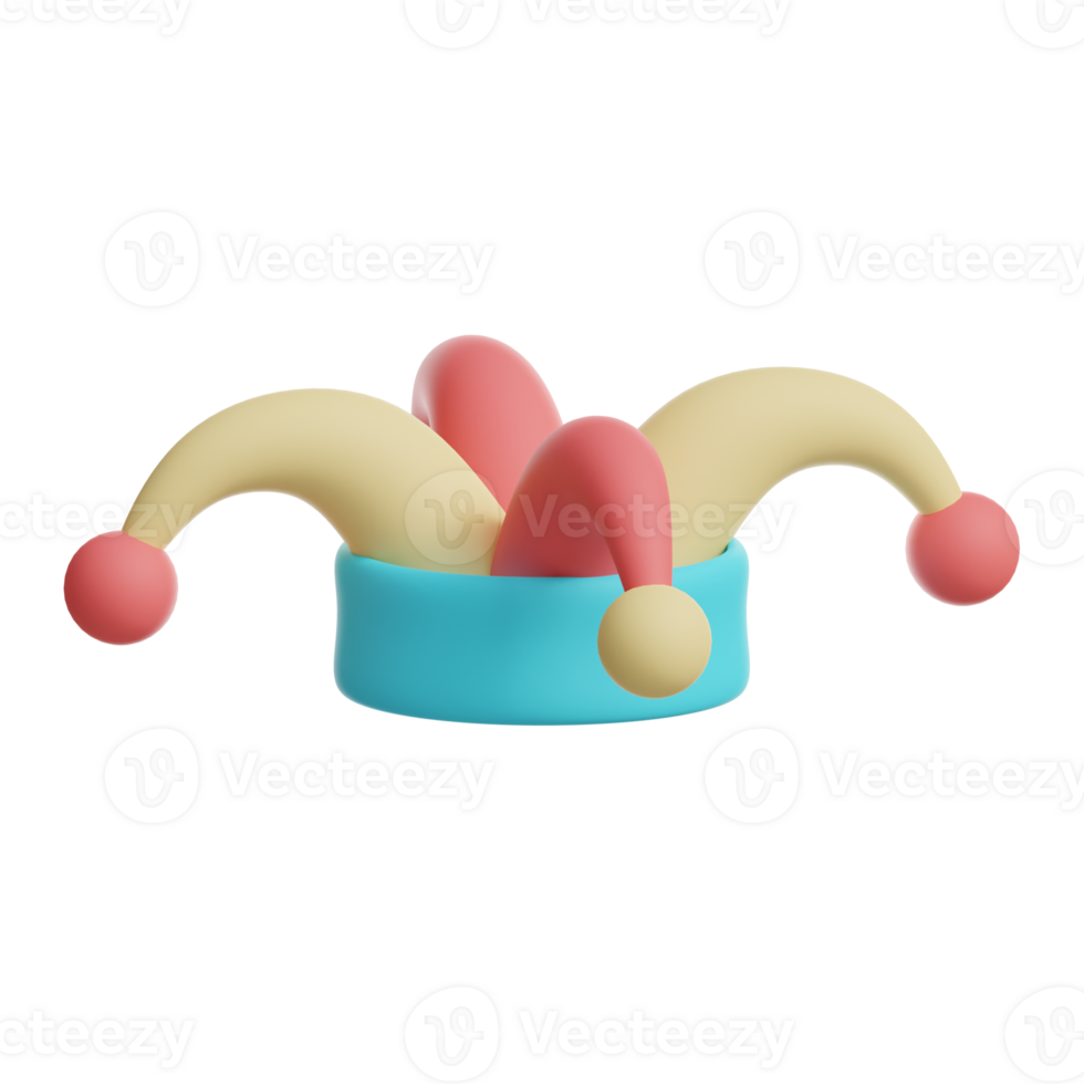 3d clown hat circus icon png
