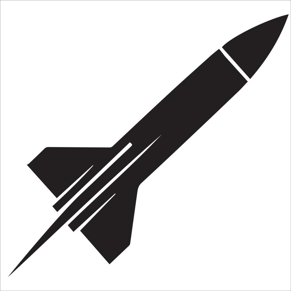 Minimalist Missile in Flight Designs vector