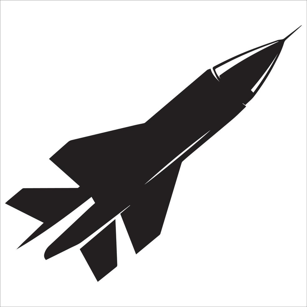 Streamlined Missile Silhouettes in Action vector