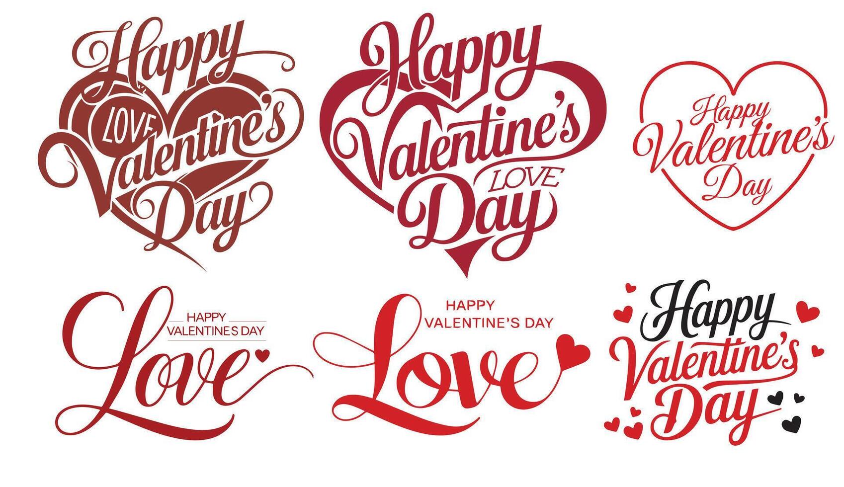 Romantic Valentine's Day Text Designs vector