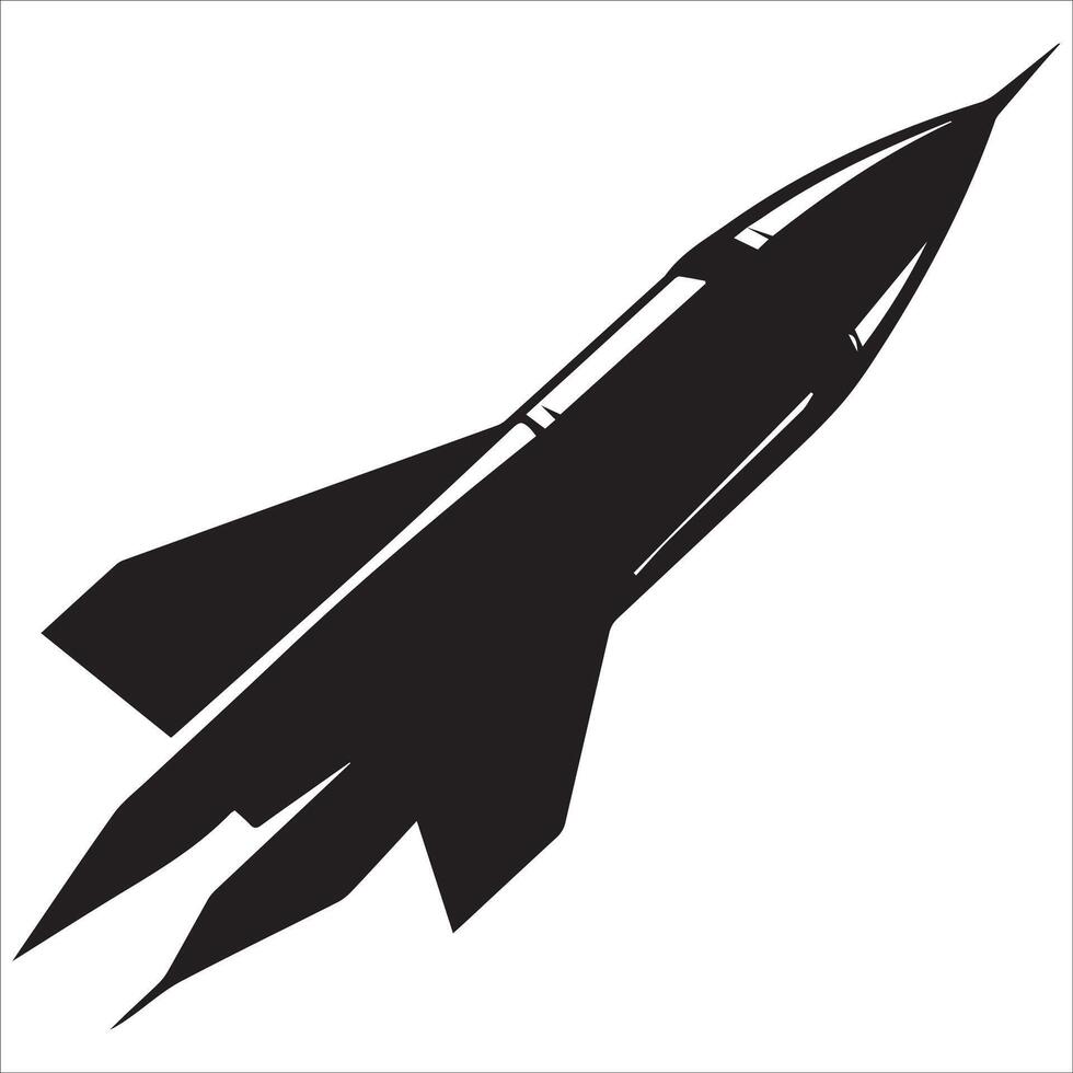 Soaring Missiles Silhouette Collection vector