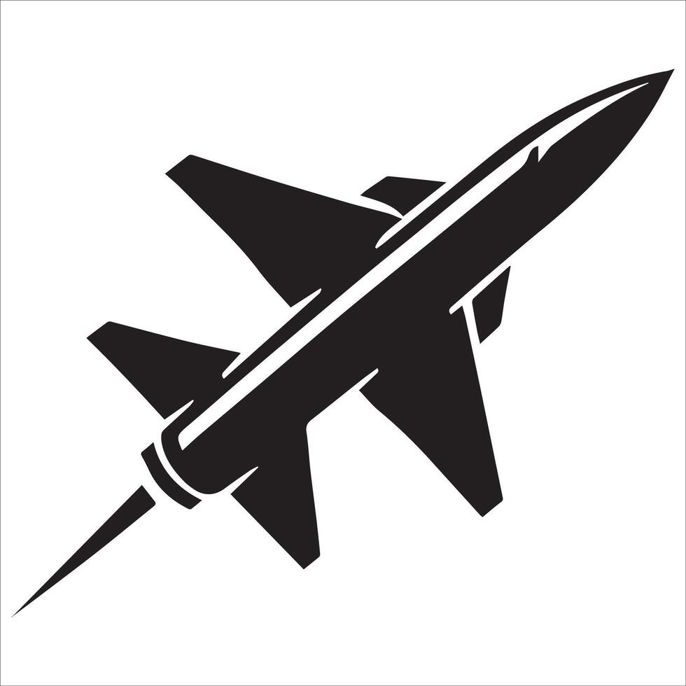 Flying Missile Silhouettes Set vector