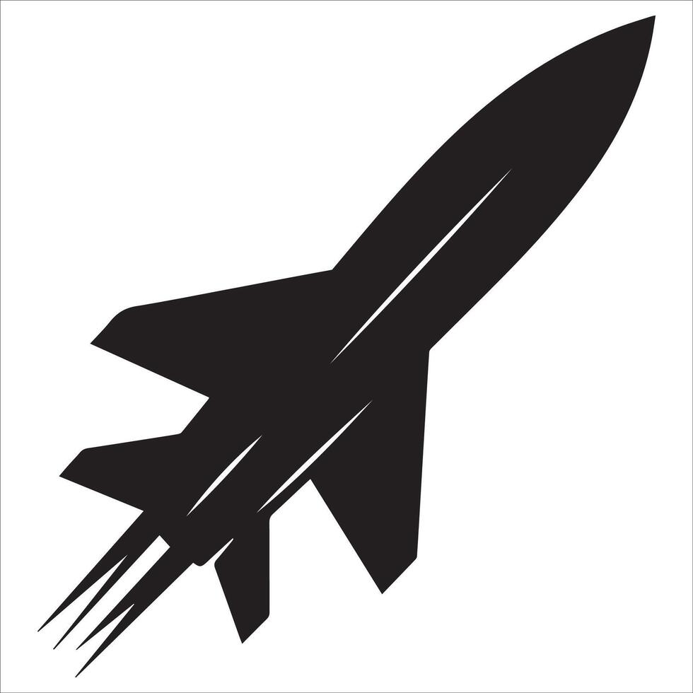 Missile Trajectory Silhouette Graphics vector