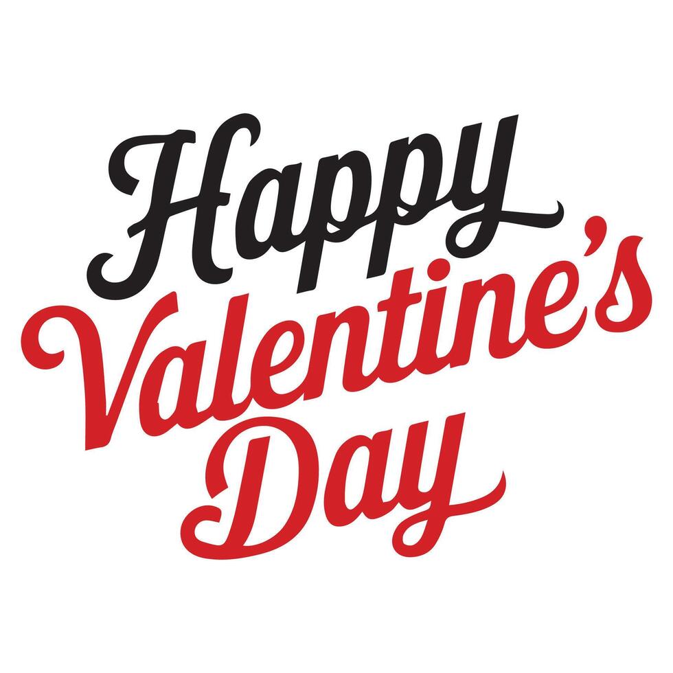 Modern Valentine's Day Text Art Designs vector