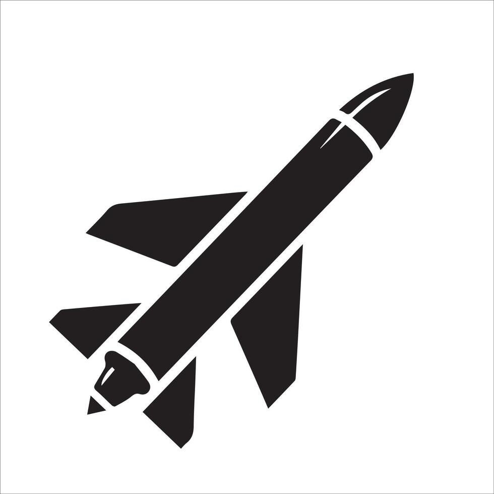 Tactical Missiles in Flight Silhouettes vector