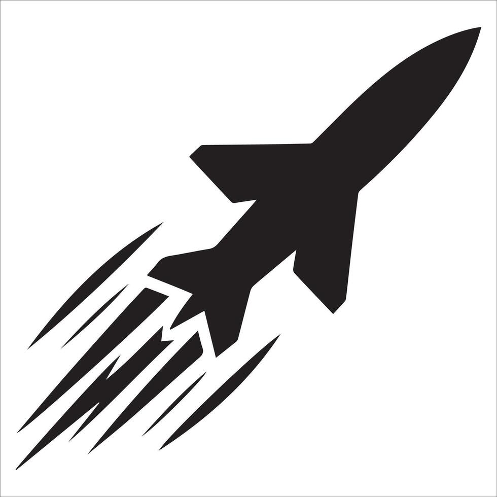 Powerful Missile Trajectory Silhouette Art vector