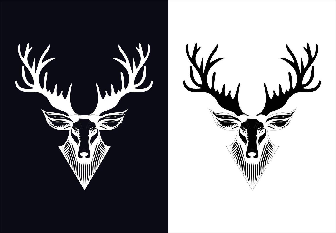Abstract Reindeer Drawing - Surreal Wildlife Art for Creative and Artistic Projects vector