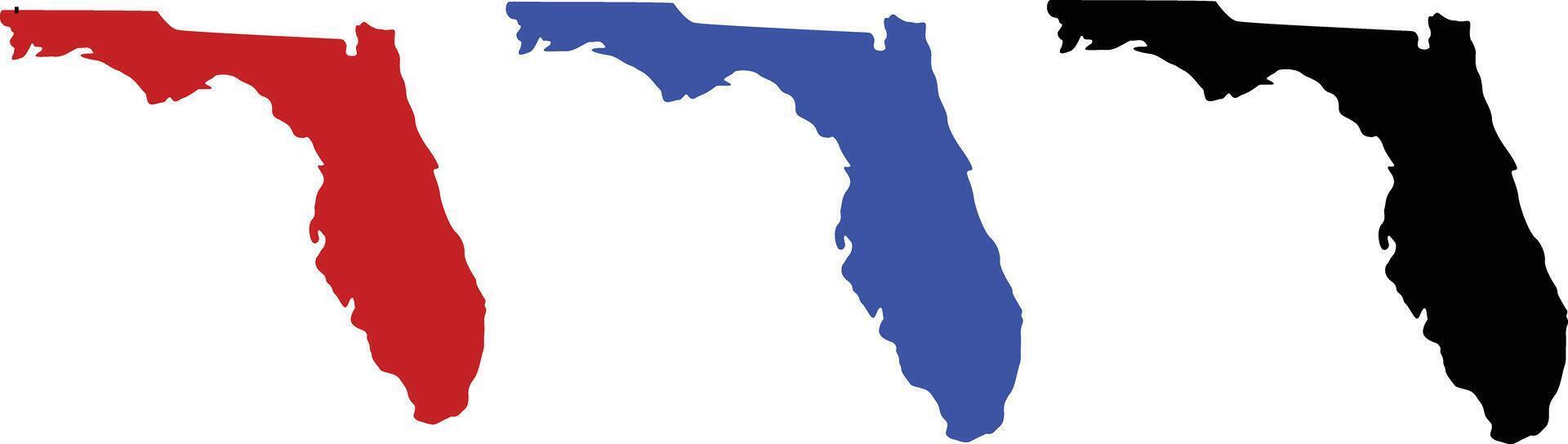 Map of Florida State on a Clean White Background, USA Geography Overview vector
