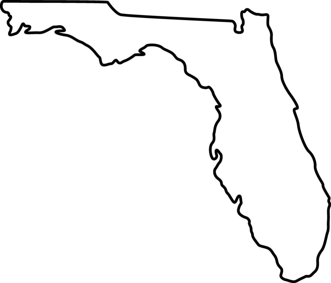 Florida Map Outline Design on a white background vector