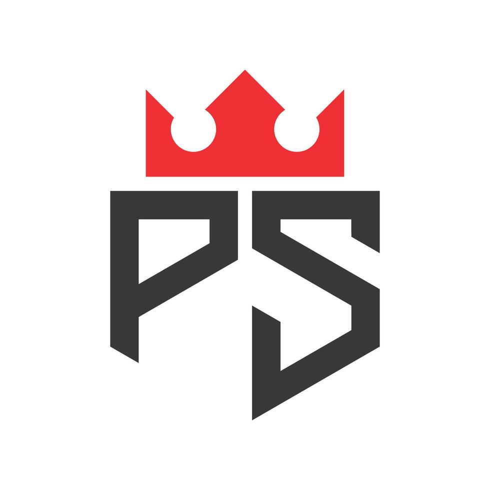 Letter PS Crown Logo. Crown on Letter PS Logo Design Template vector