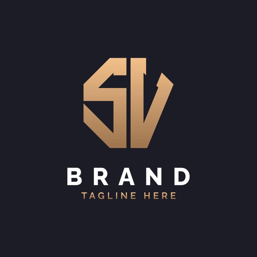 SV Logo Design. Modern, Minimal, Elegant and Luxury SV Logo. Alphabet Letter SV Logo Design for Brand Corporate Business Identity. vector