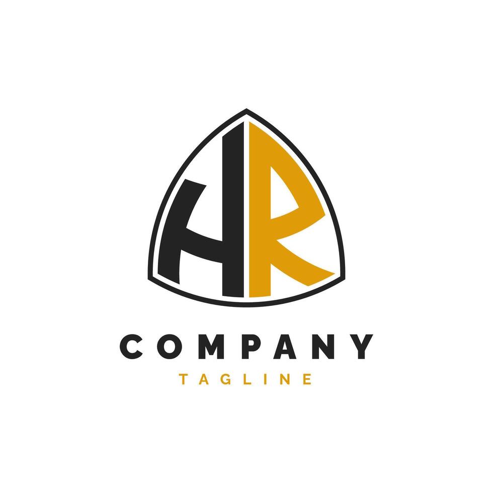 Initial Letter HR Logo Design. Alphabet HR Logo Template vector