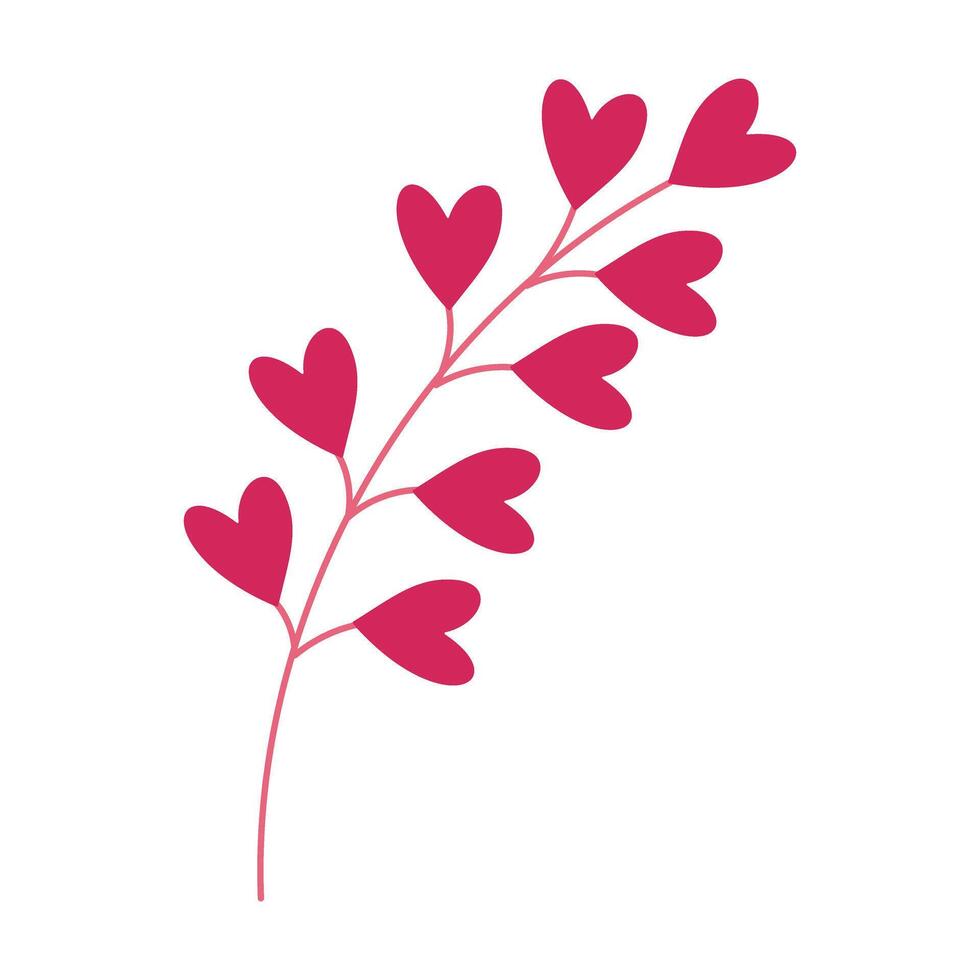 A pink leaf with hearts on it. The leaf is thin and delicate, and the hearts are large and bold. Concept of love and tenderness, as if the leaf is a symbol of affection and care vector