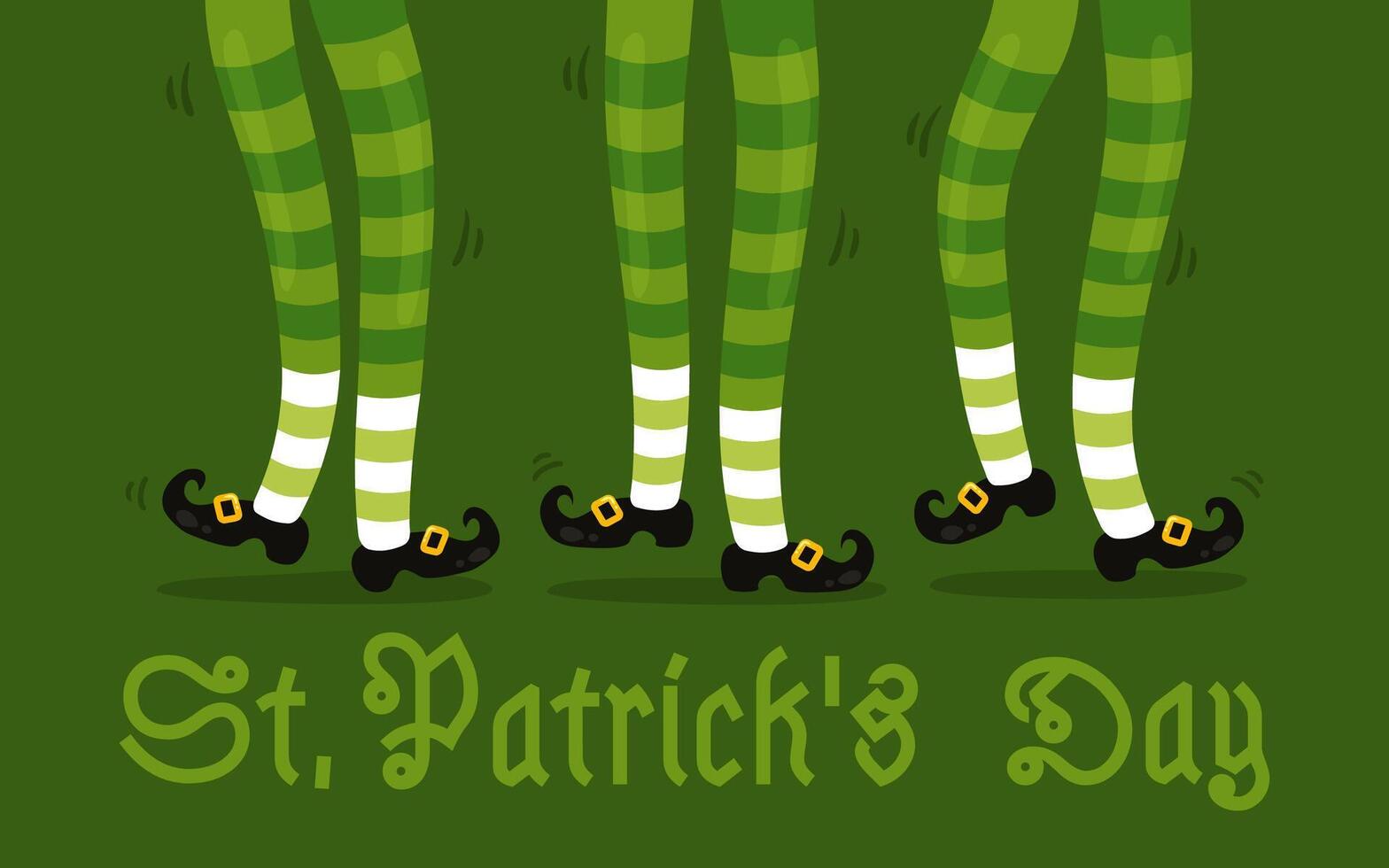 Illustration of celtic dance for Patrick's day. Poster for Patrick's day. vector