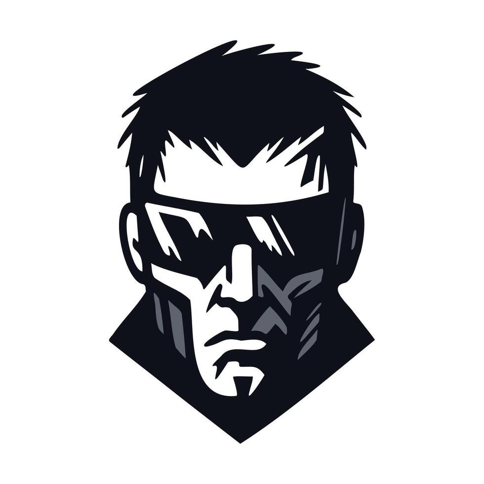Man Head Portrait Geometric Style Illustration vector