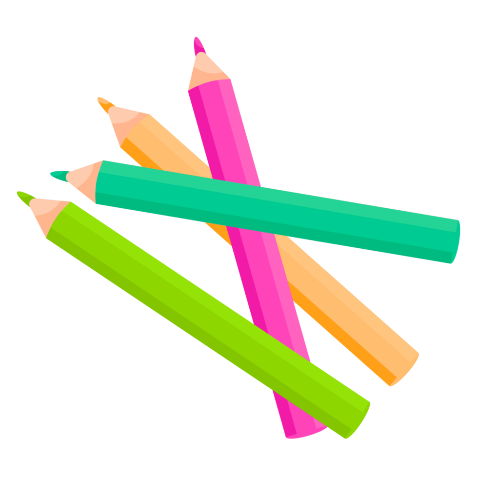 Colorful pencils set png