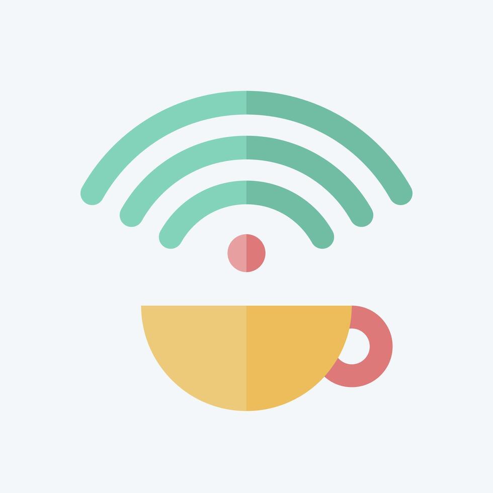 Icon Free Wifi. related to Restaurant symbol. flat style. design editable vector