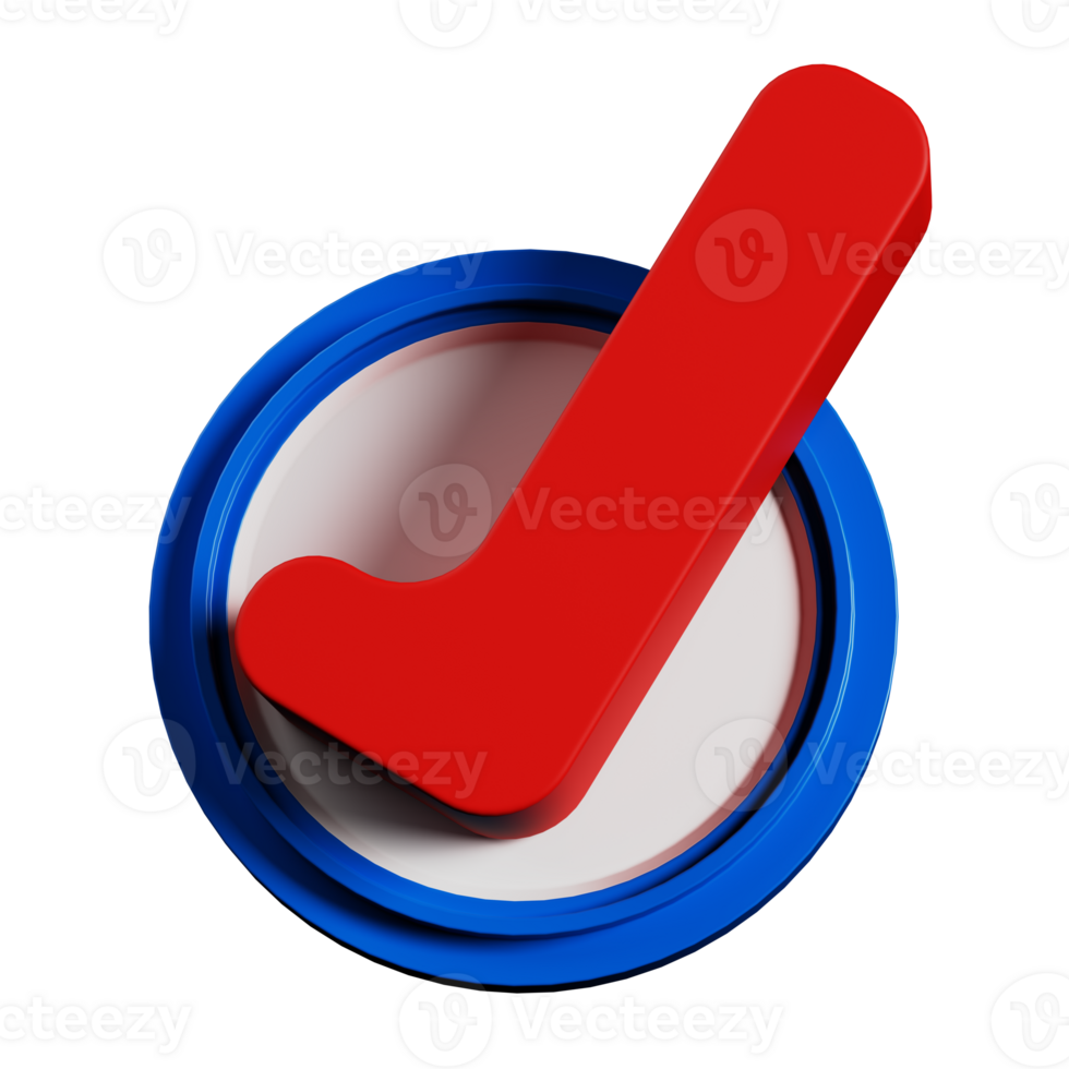 blue badge and red correct checked mark icon png