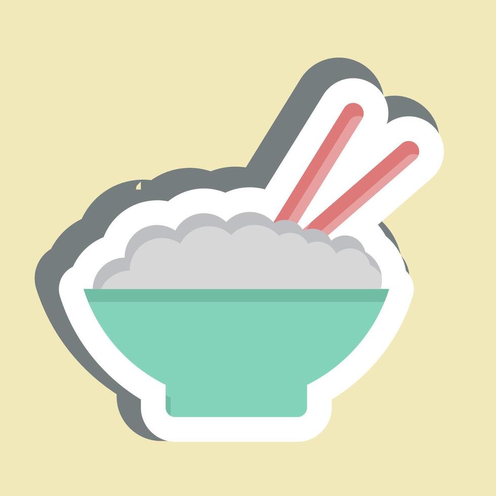 Sticker Asian Food. related to Restaurant symbol. design editable vector