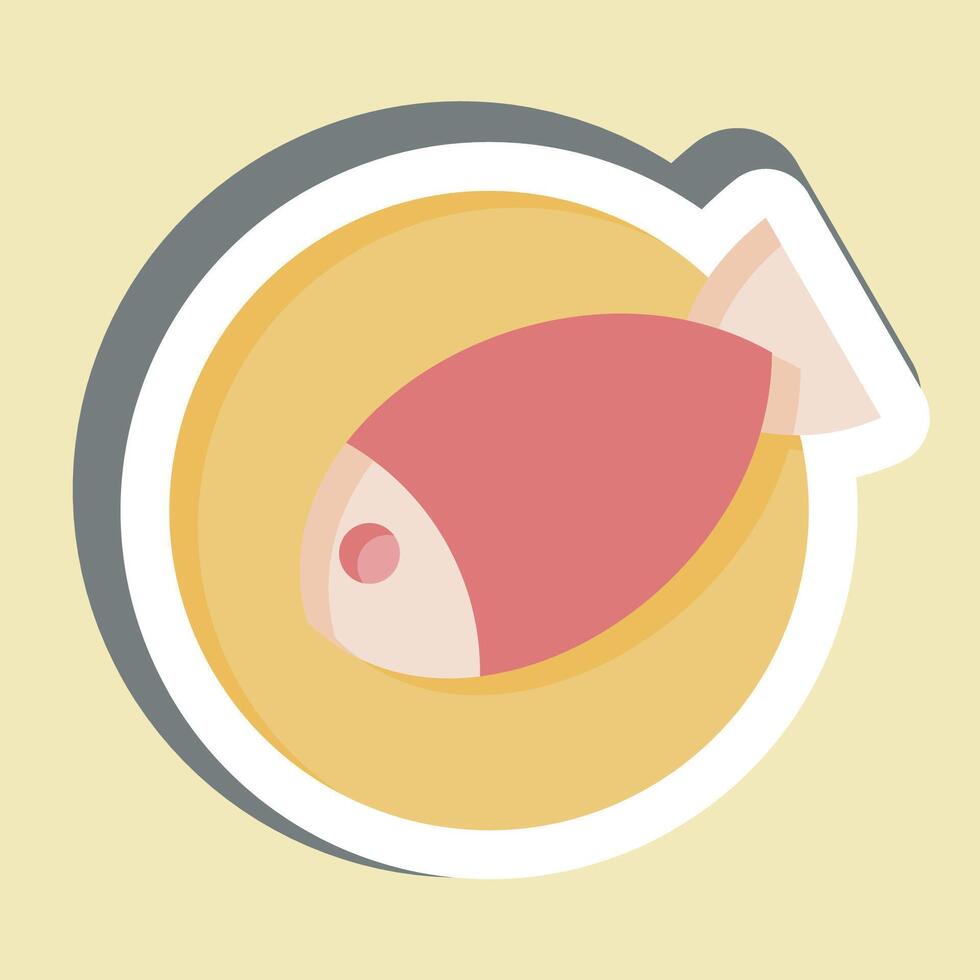 Sticker Sea Food. related to Restaurant symbol. design editable vector