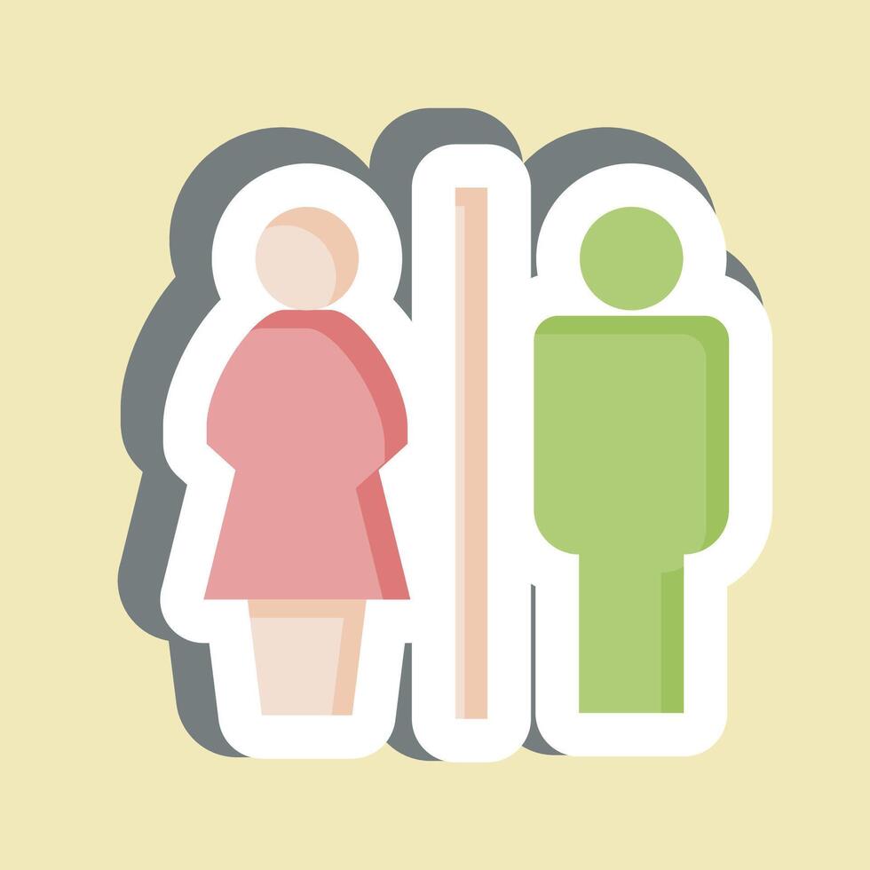 Sticker Toilet. related to Restaurant symbol. design editable vector
