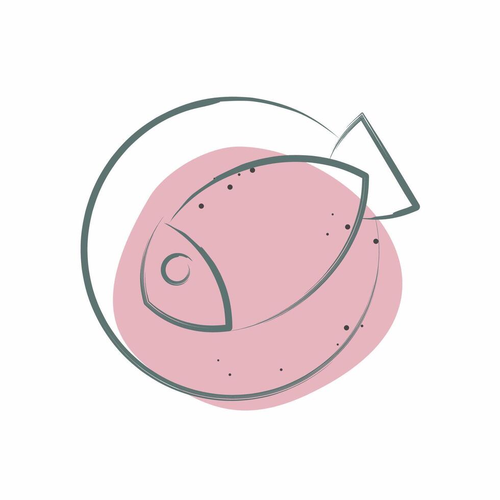 Icon Sea Food. related to Restaurant symbol. Color Spot Style. design editable vector