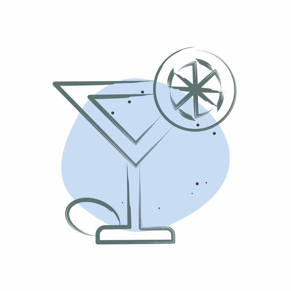 Icon Cocktails. related to Restaurant symbol. Color Spot Style. design editable vector