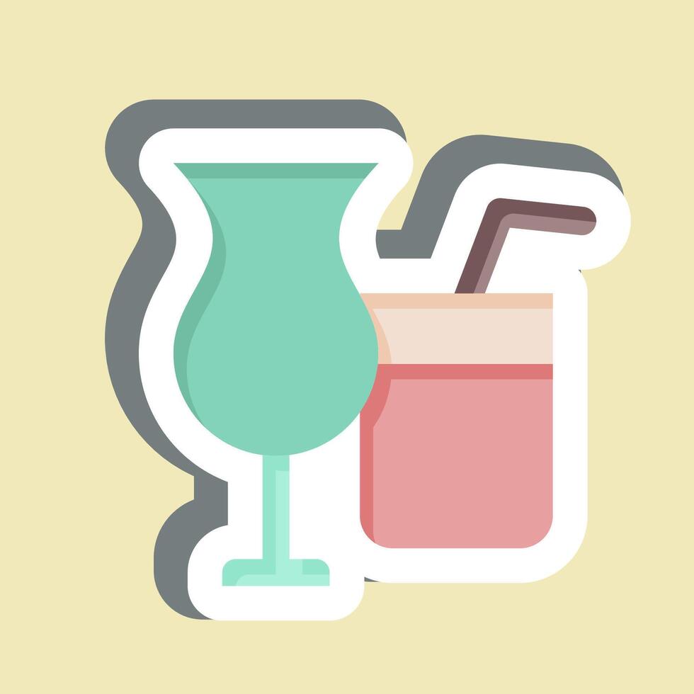 Sticker Juices. related to Restaurant symbol. design editable vector