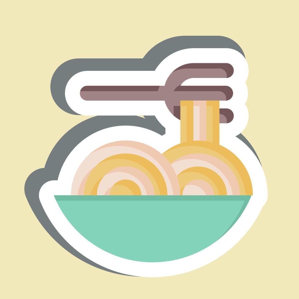 Sticker Spagheti. related to Restaurant symbol. design editable vector