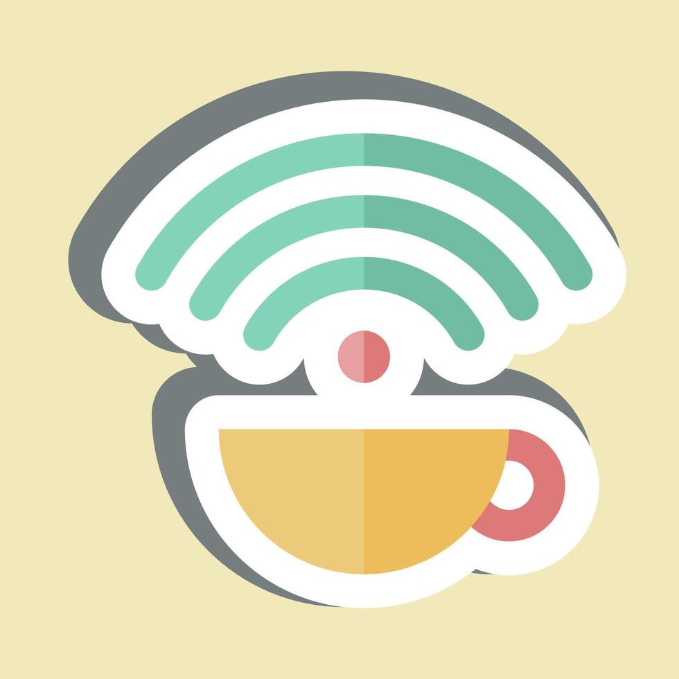 Sticker Free Wifi. related to Restaurant symbol. design editable vector