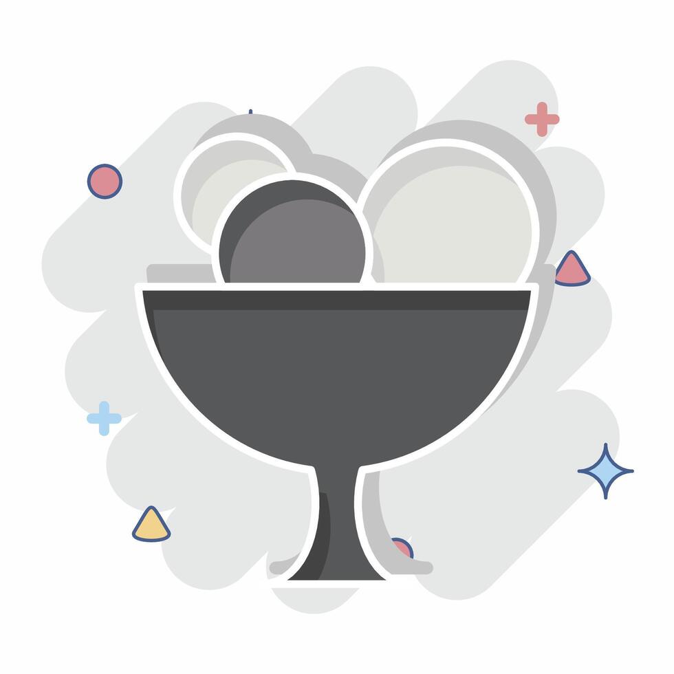 Icon Ice Cream. related to Restaurant symbol. comic style. design editable vector