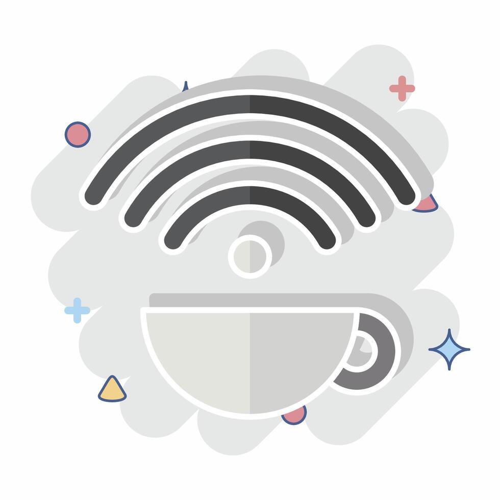 Icon Free Wifi. related to Restaurant symbol. comic style. design editable vector