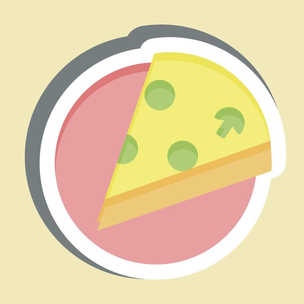 Sticker Pizza. related to Restaurant symbol. design editable vector