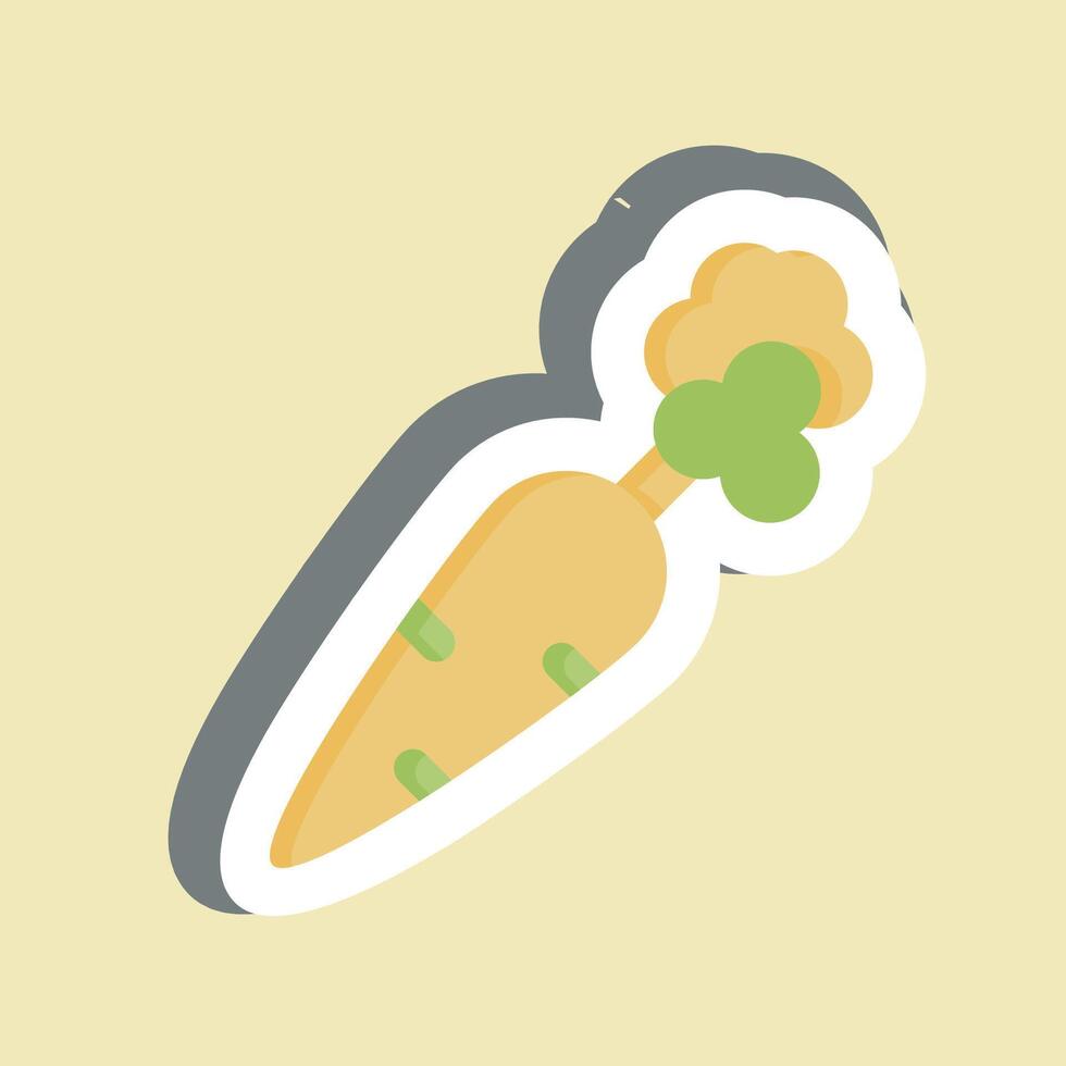 Sticker Vegetarian Food. related to Restaurant symbol. design editable vector