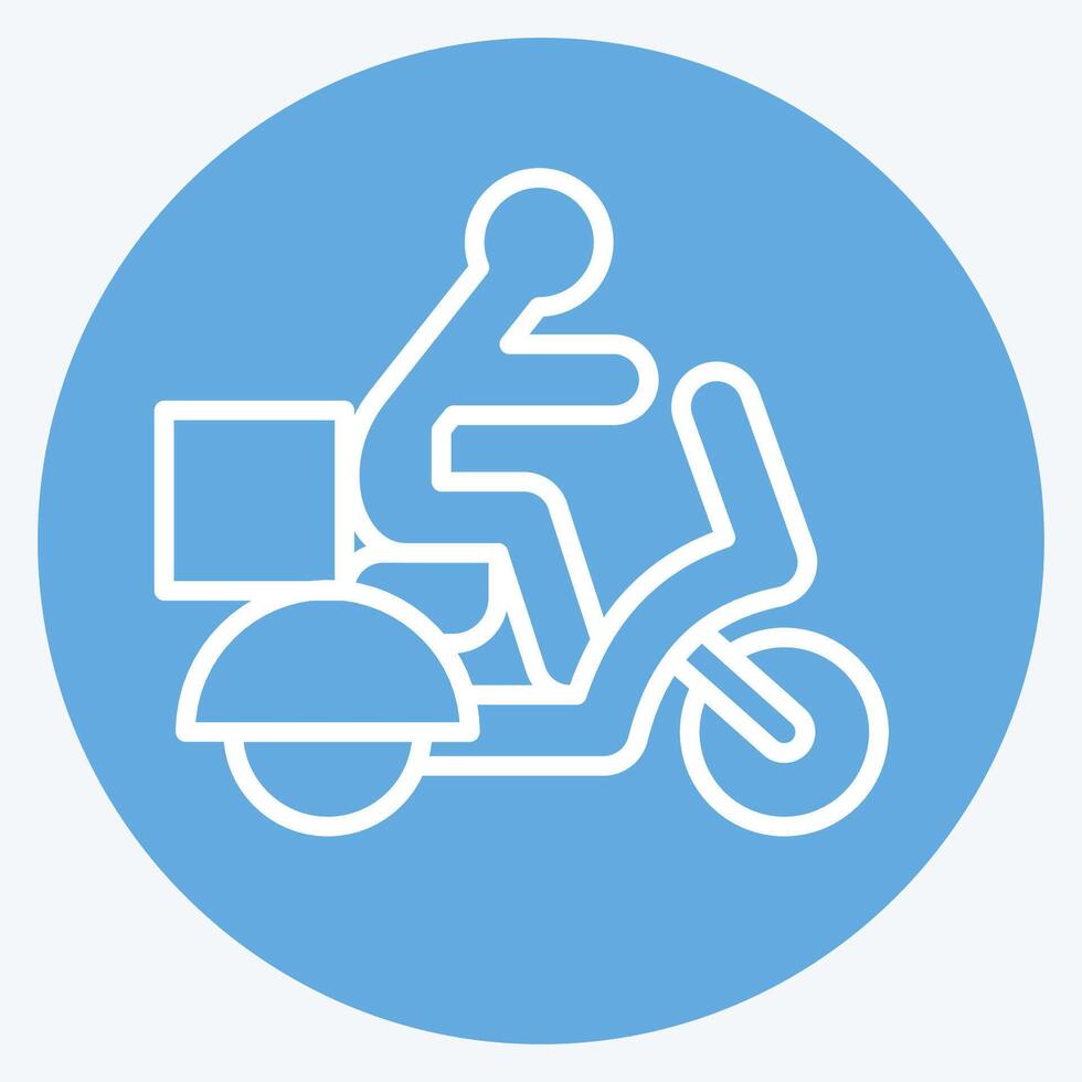 Icon Delivery. related to Restaurant symbol. blue eyes style. design editable vector