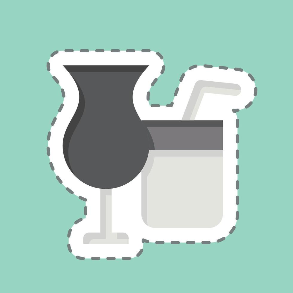 Sticker line cut Juices. related to Restaurant symbol. design editable vector