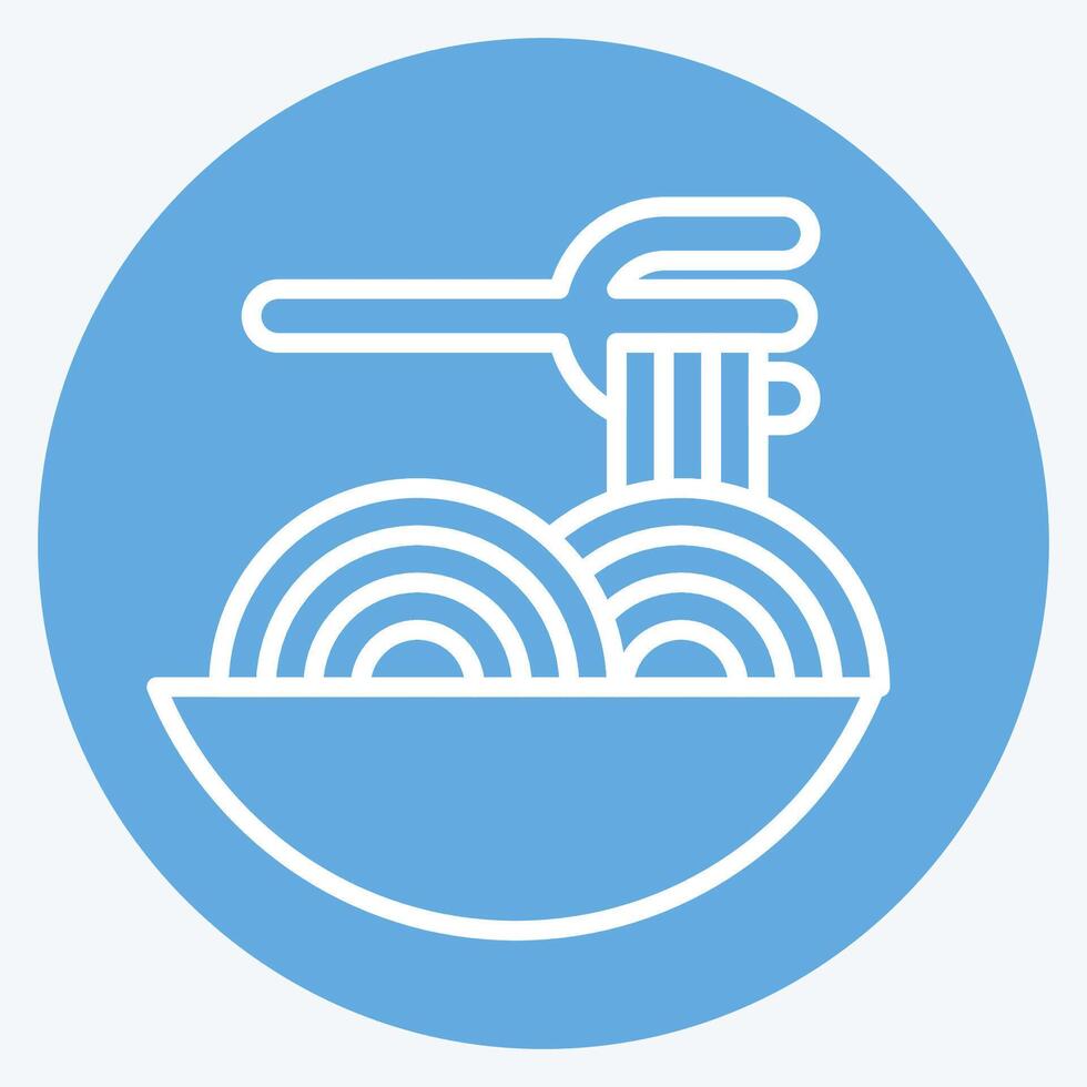 Icon Spagheti. related to Restaurant symbol. blue eyes style. design editable vector