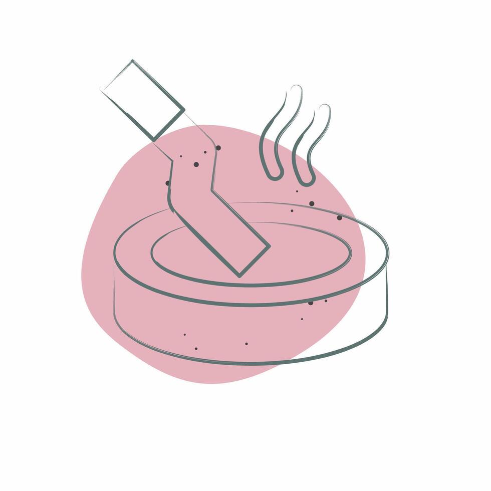 Icon Ashtray. related to Smoking symbol. Color Spot Style. design editable vector
