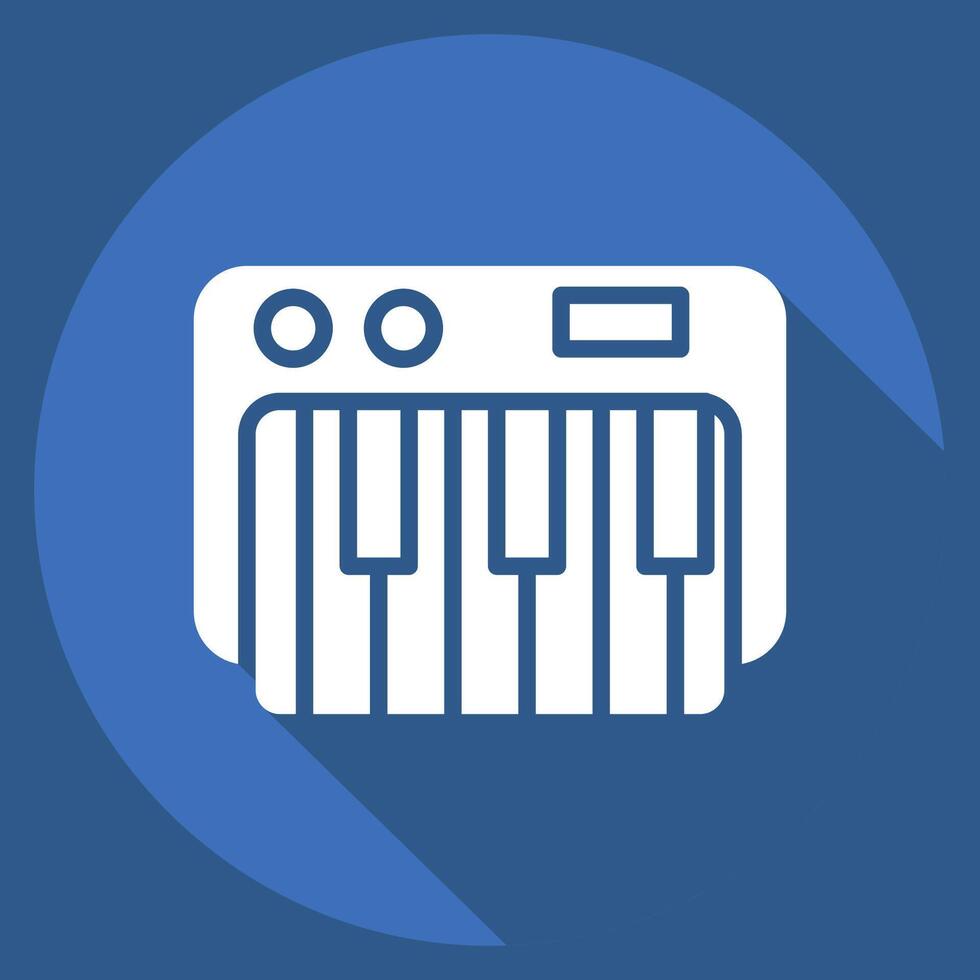 Icon Piano Keyboard. related to Kindergarten symbol. long shadow style. design editable vector