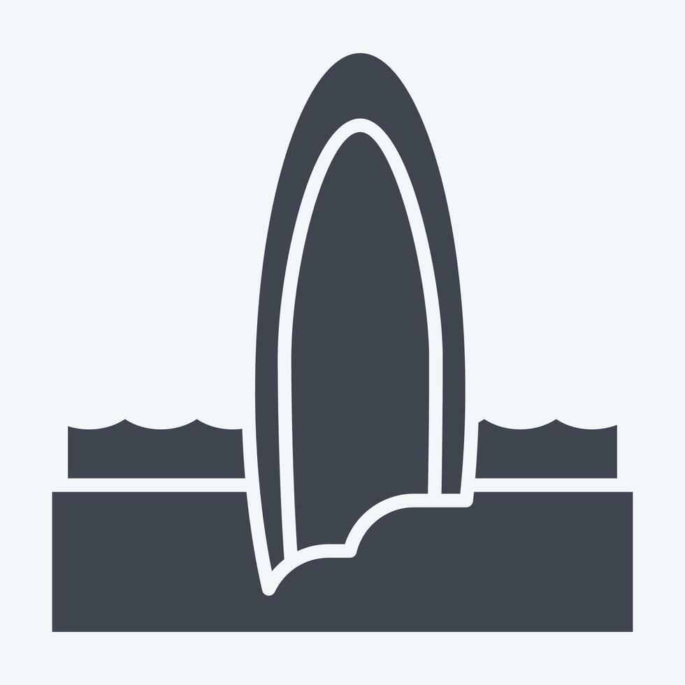 Icon Surfoad. related to Summer symbol. glyph style. design editable vector
