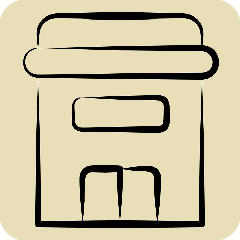 Icon Apartment. related to Retirement symbol. hand drawn style. design editable vector