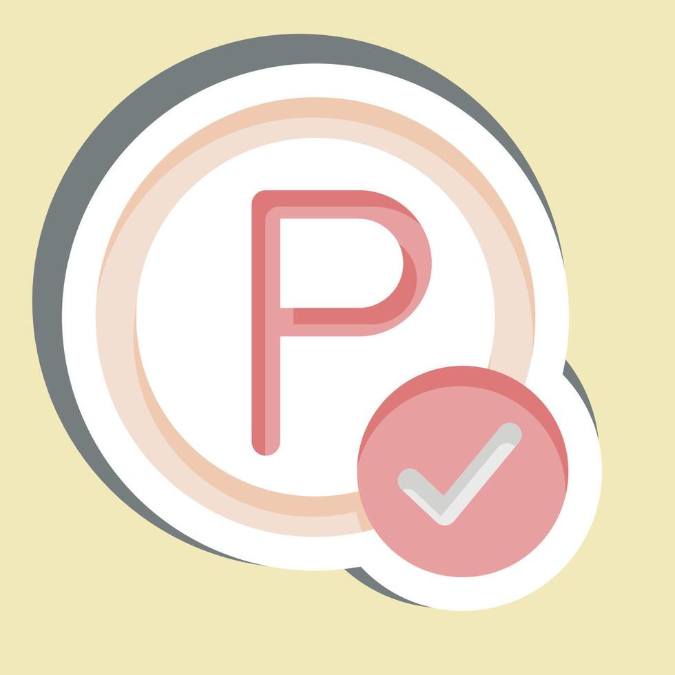 Sticker Parking Time. related to Parking symbol. design editable vector