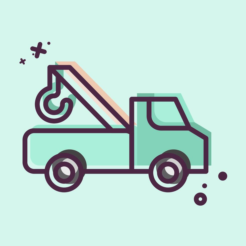 Icon Tow Truck. related to Parking symbol. MBE style. design editable vector