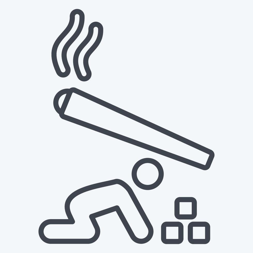 Icon Passive Smoking. related to Smoking symbol. line style. design editable vector
